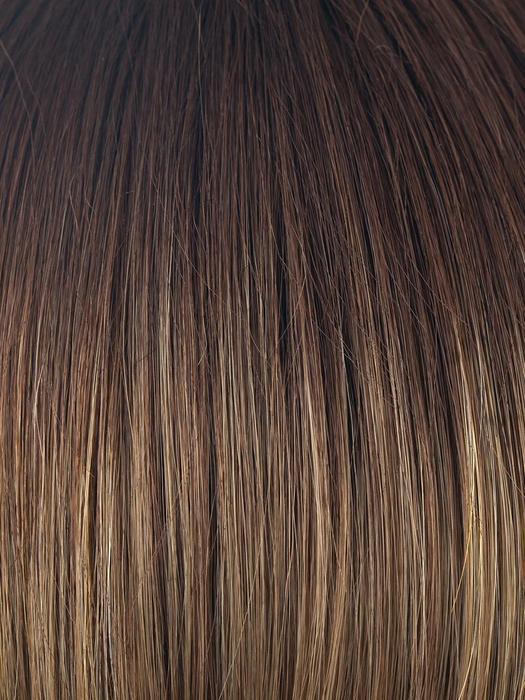 MOCHACCINO-LR | Long dark roots with light Golden Brown with light Gold blonde highlights