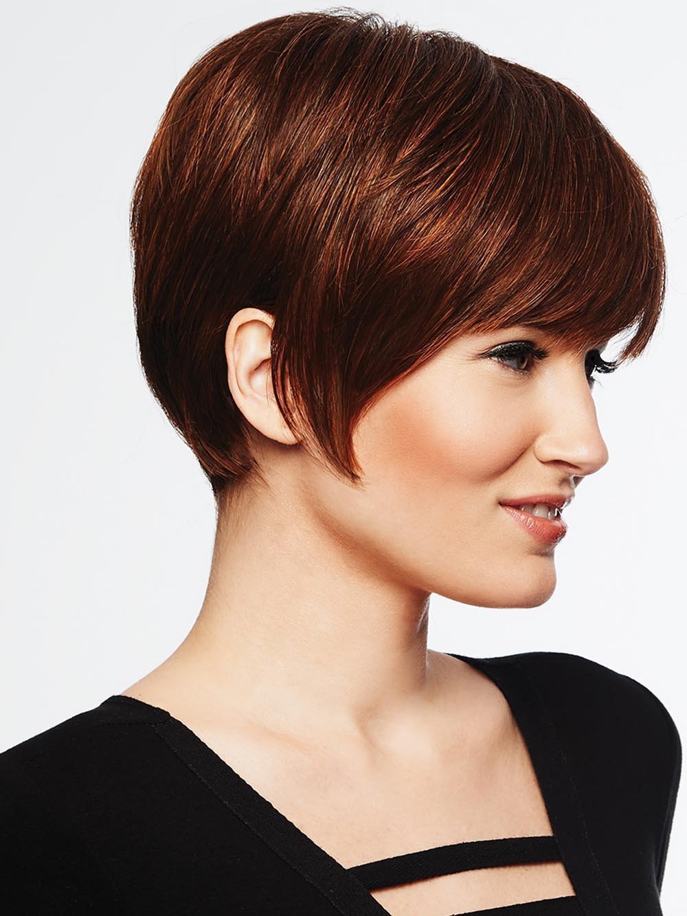 Designed for the woman who wants the fashion and convenience of a new style and/or color without the commitment, this style is ready-to-wear with a firm shake right out of the box