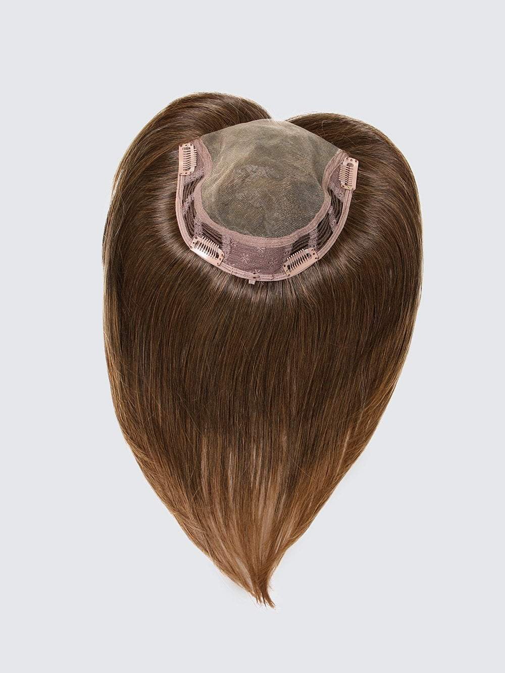 The 4 clips to apply are lightweight and comfortable to ensure security while wearing | Monofilament Base 6.75" x 7”