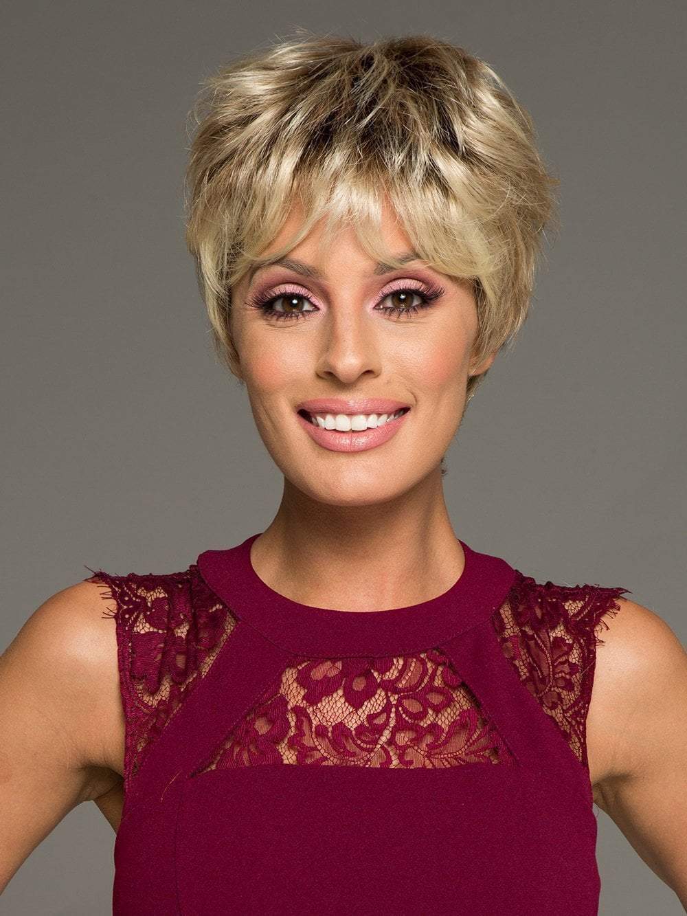 CRUSHING ON CASUAL by RAQUEL WELCH in SS14/88 SHADED GOLDEN WHEAT | Dark Blonde Evenly Blended with Pale Blonde Highlights and Dark Roots