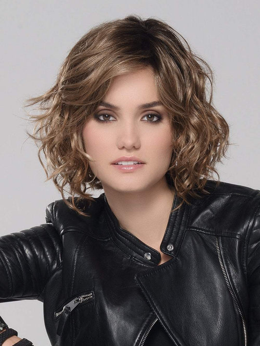 GIRL MONO by ELLEN WILLE in LIGHT BERNSTEIN ROOTED | Light Auburn, Light Honey Blonde, and Light Reddish Brown blend and Dark Roots