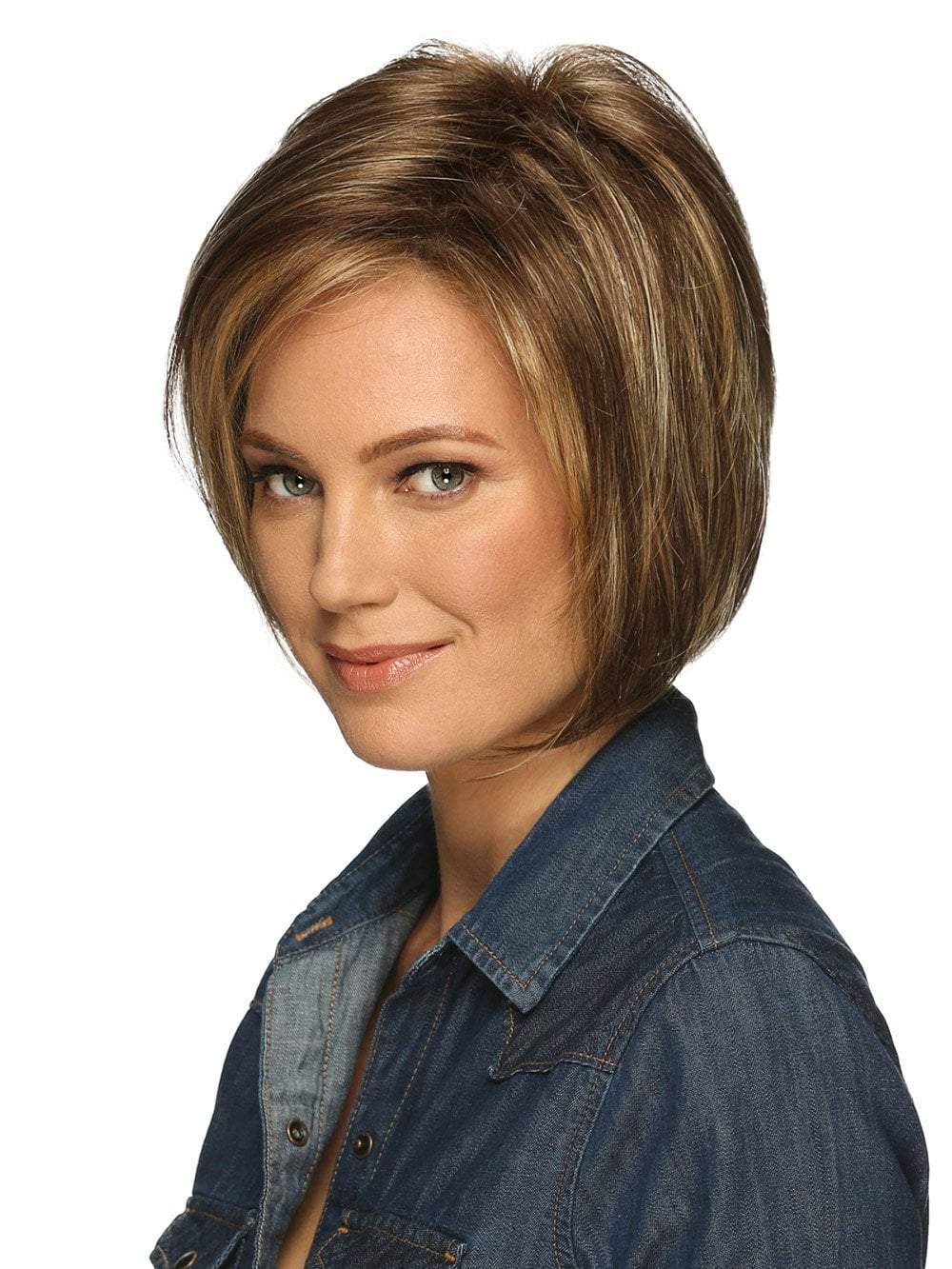 Angled bob and side swept bangs give you just the right amount of edge for a playful night out or a productive day at the office