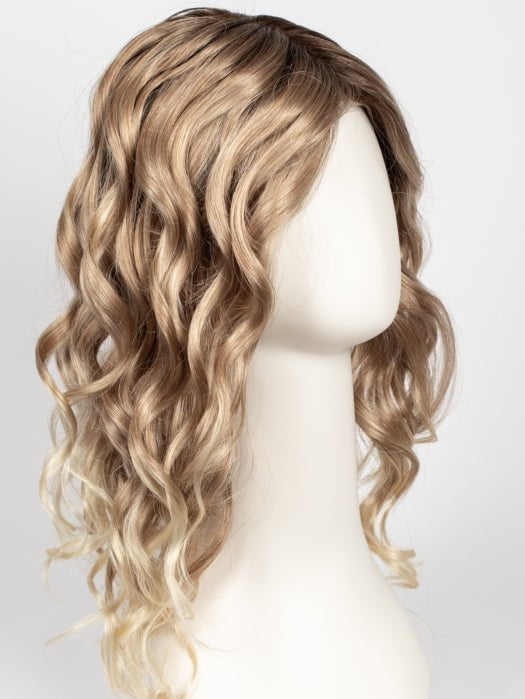 27T613S8 | Medium Natural Red-Gold Blonde and Pale Natural Gold Blonde Blend and Tipped, Shaded with Medium Brown