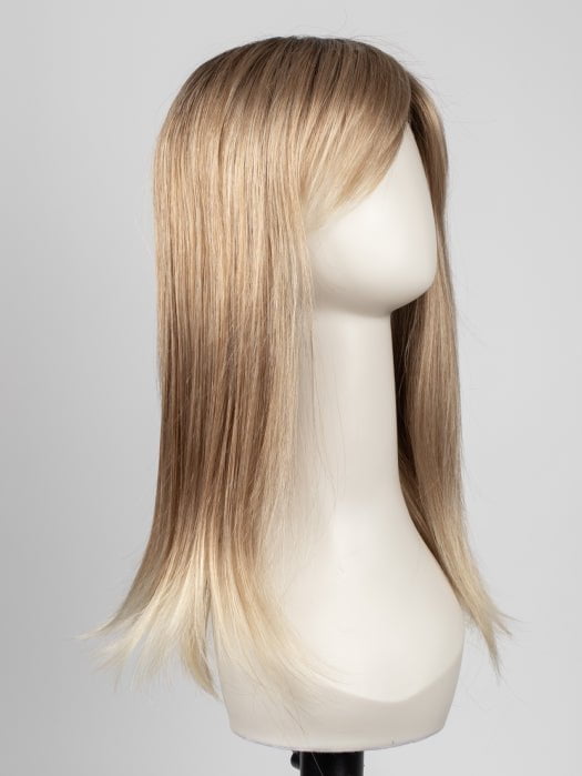 27T613S8 | Medium Natural Red-Gold Blonde and Pale Natural Gold Blonde Blend and Tipped, Shaded with Medium Brown
