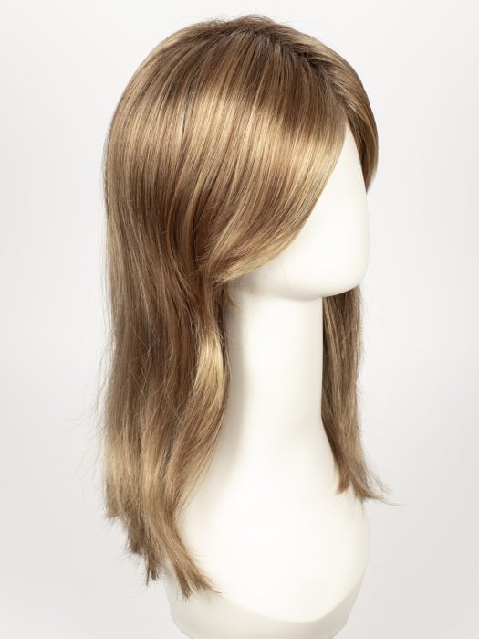 LIGHT BERNSTEIN ROOTED | Light Auburn, Light Honey Blonde, and Light Reddish Brown blend and Dark Roots
