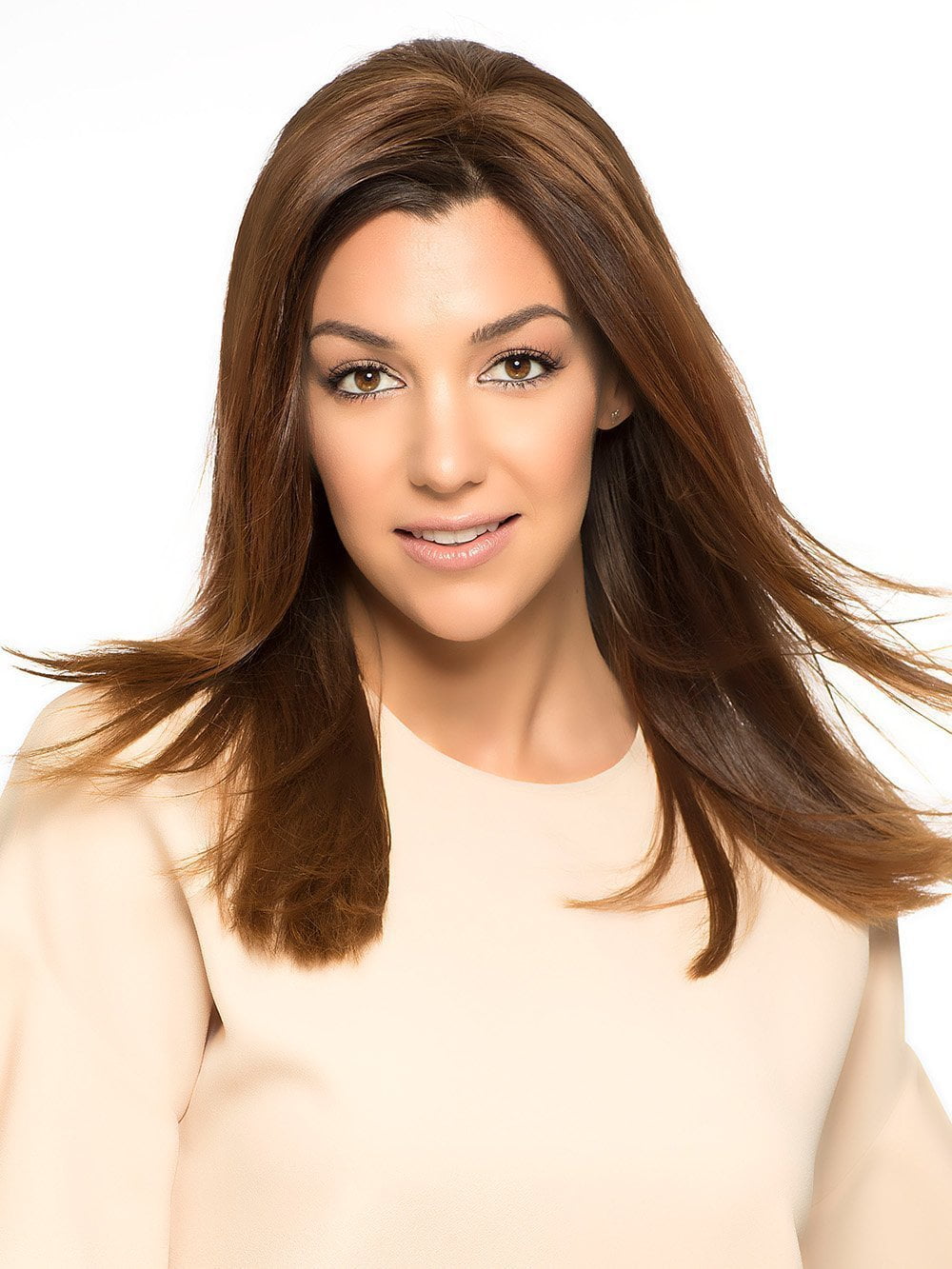 FRONT LINE by WIG PRO in 6/30T Medium Chestnut Brown Blended with Medium Auburn, Medium Auburn Tips