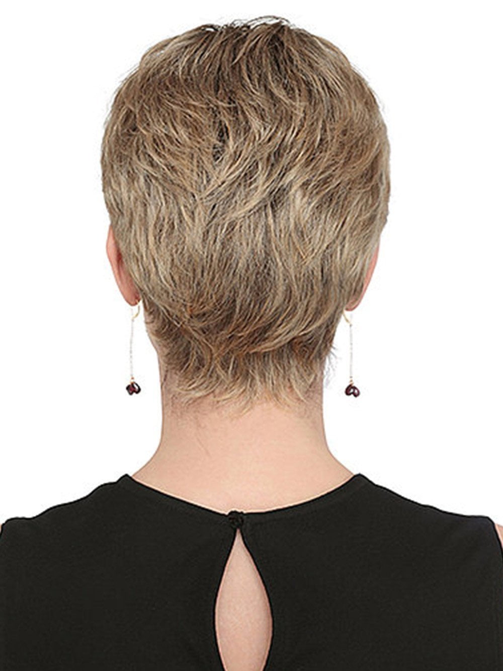 The wig feature tear-proof P.U. enforced construction and No-slip grip ear tap to keep it from slipping