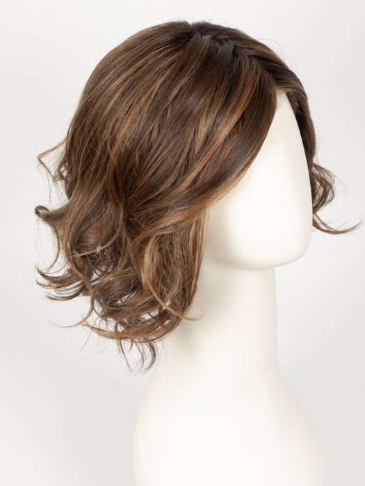 CHOCOLATE-SHADED 830.27.6 | Dark Brown and Medium Brown blended with Light Auburn with Dark Strawberry Blonde and Shaded Roots