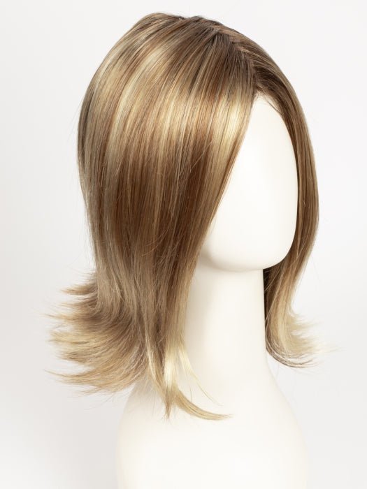 14/26S10 SHADED PRALINES N' CRÈME | Light Gold Blonde and Medium Red Gold Blonde shaded with Lighter Brown Roots