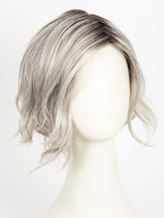CHROME | Medium Grey with Platinum Tips, Dark Brown Roots