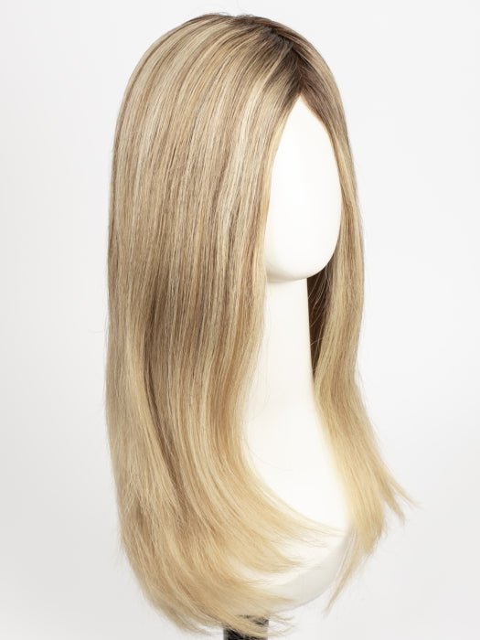 24BT18S8 SHADED MOCHA | Medium Natural Ash Blonde and Light Natural Gold Blonde Blend, Shaded with Medium Brown