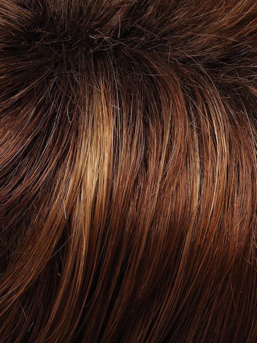 30A27S4 | Medium Natural Red and Medium Red-Gold Blonde Blend, Shaded with Dark Brown