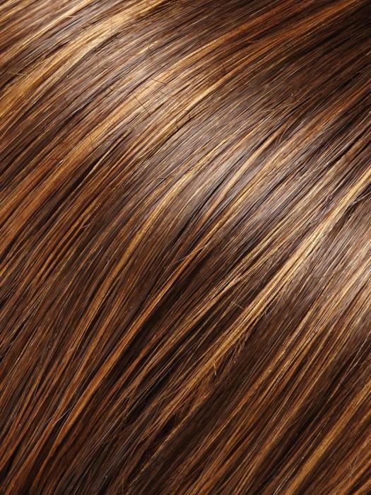 6F27 CARAMEL RIBBON | Dark Brown with Light Red-Gold Blonde Highlights and Tips