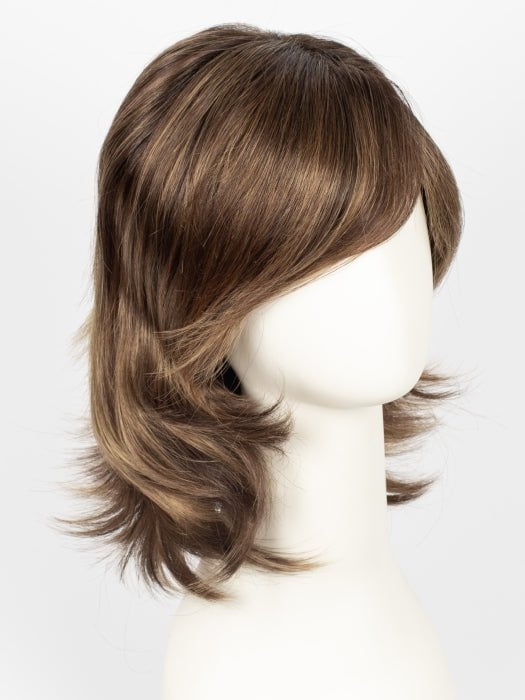 TOBACCO ROOTED | Medium Brown base with Light Golden Blonde highlights and Light Auburn lowlights and Dark Roots