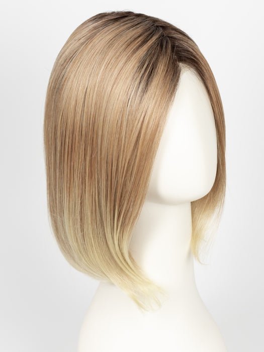 27T613S8 | Medium Natural Red-Gold Blonde and Pale Natural Gold Blonde Blend and Tipped, Shaded with Medium Brown