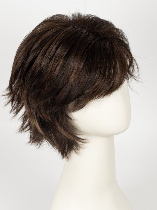 COFFEE LATTE R | Dark Brown with Evenly Blended Honey Brown highlights with Dark Brown roots
