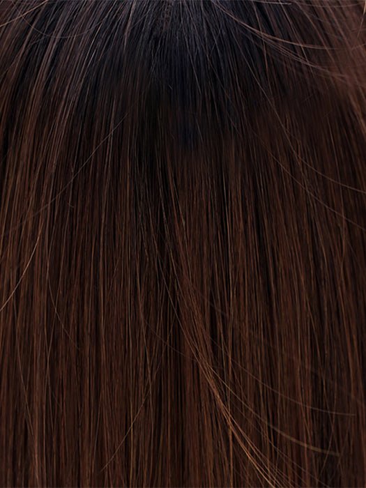CHOCOLATE WITH CARAMEL | Medium Brown, Light Caramel Brown Highlights and Dark Brown Roots