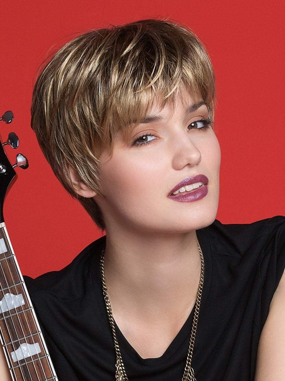 TOOL by Ellen Wille in DARK-SAND-ROOTED | Light Brown base with Lighest Ash Brown and Medium Honey Blonde blend and Dark Roots