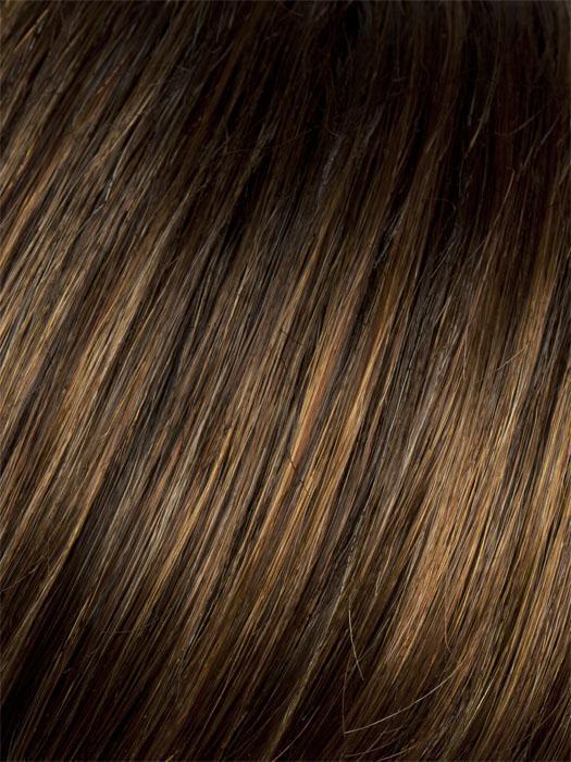 HAZELNUT ROOTED | Medium Brown base with Medium Reddish Brown and Copper Red highlights and Dark Roots