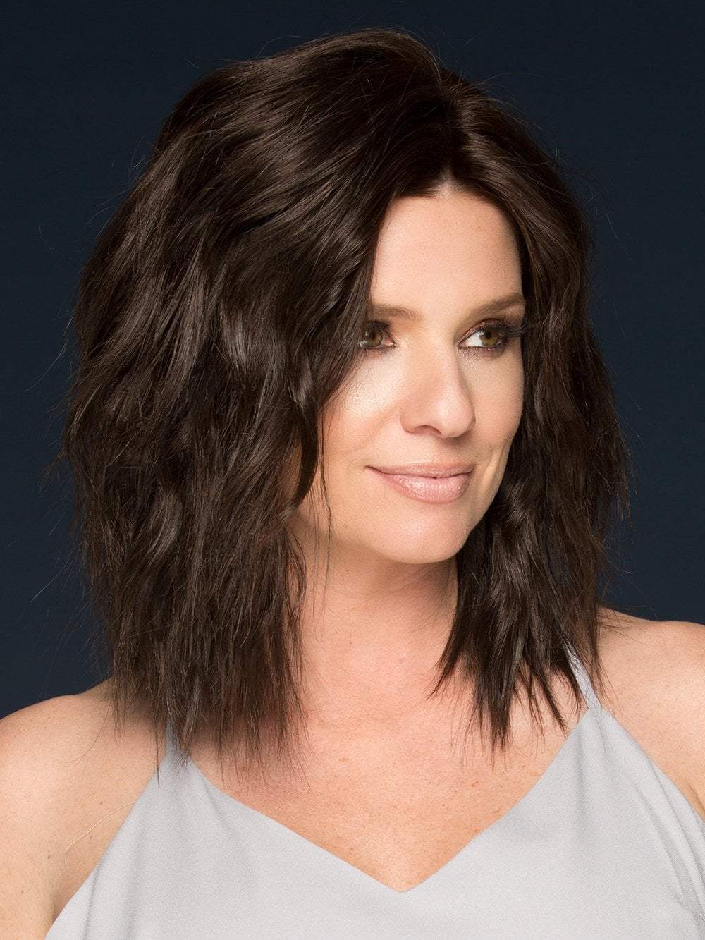 JENNIFER Exclusive Colors by Jon Renau in 4RN | Darkest Brown (Style has been curled for this look)