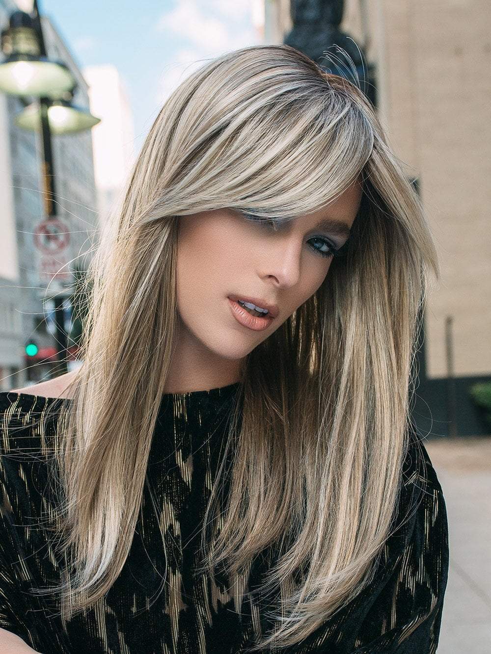 CAMILLA Wig by JON RENAU in 12FS8 | Light Gold Brown, Light Natural Gold Blonde and Pale Natural Gold-Blonde Blend, Shaded with Medium Brown