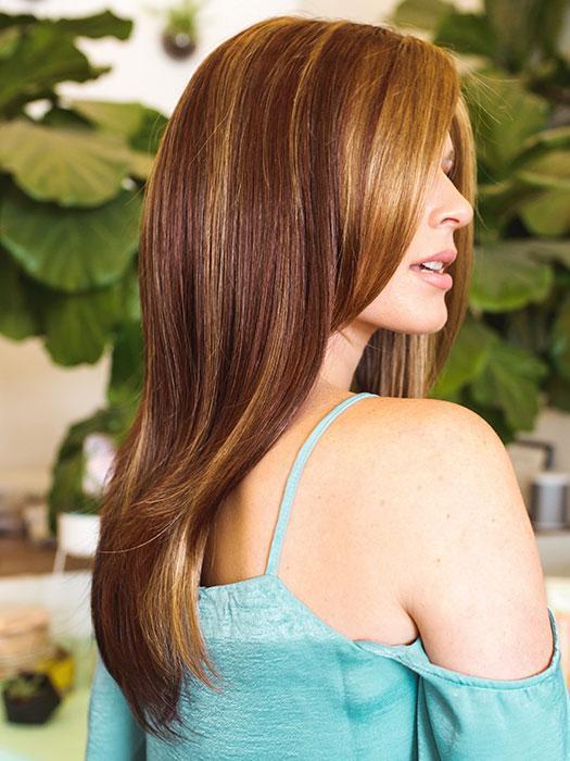 KAIA by JON RENAU in 32F CHERRY CRÈME | Medium Red and Medium Red-Gold Blonde Blend with Medium Red Nape