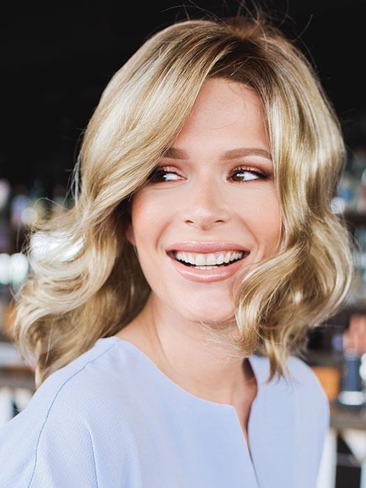 KENDALL by JON RENAU in 22F16S8 VENICE BLONDE | Lt Ash Blonde & Lt Natural Blonde Blend, Shaded w/ Med Brown