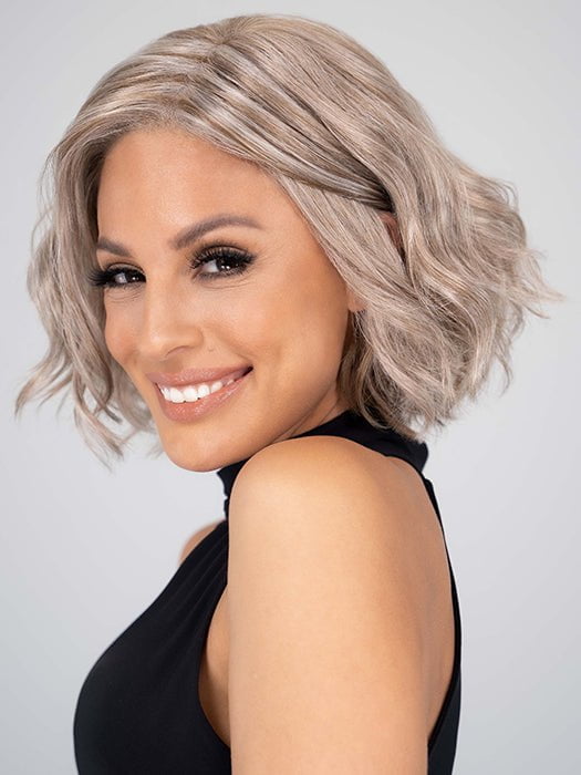 QUINN by Jon Renau in 101F48T MARTINI | Soft White Front, Light Brown with 75% Grey Blend with Soft White Tips