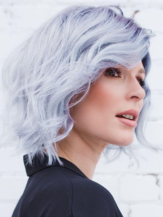 ADELINE by RENE OF PARIS in PASTEL-BLUE-R | Pastel periwinkle tone base with a dark black/purple root