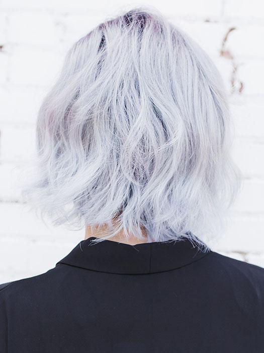 ADELINE by RENE OF PARIS in PASTEL-BLUE-R | Pastel periwinkle tone base with a dark black/purple root