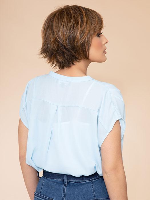 TEXTURED FRINGE BOB by HAIRDO in R829S+ GLAZED HAZELNUT | Medium Brown with Ginger highlights on top
