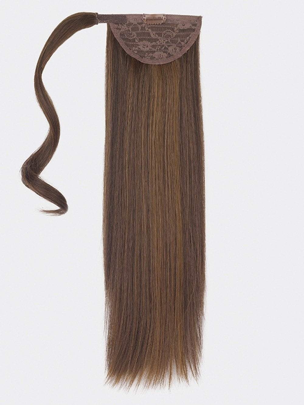 This ponytail makes it easy to conceal your natural hair by securing the velcro, then wrapping the additional strand of hair around it.