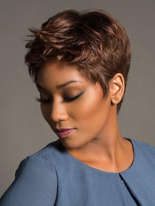 RISK COMFORT by Ellen Wille in AUBURN ROOTED | Dark Auburn, Bright Copper Red, and Warm Medium Brown Blend with Dark Roots