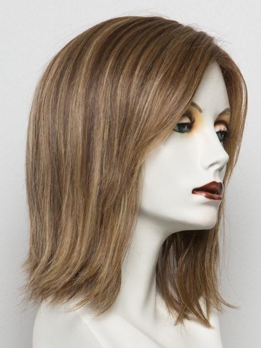 BERNSTEIN ROOTED | Light Brown base with subtle Light Honey Blonde and Light Butterscotch Blonde highlights and Dark Roots