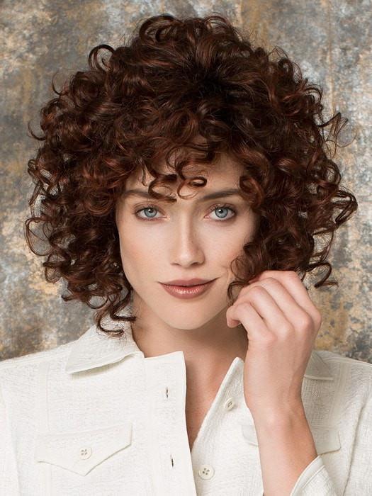 SUNNY by Ellen Wille in AUBURN ROOTED | Dark Auburn, Bright Copper Red, and Warm Medium Brown Blend with Dark Roots