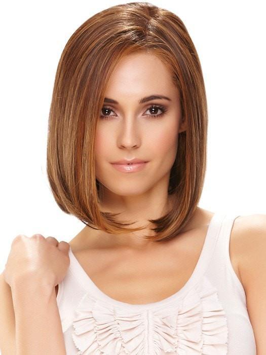 HAUTE by Jon Renau in 6F27 CARAMEL RIBBON | Dark Brown with Light Red-Gold Blonde Highlights and Tips