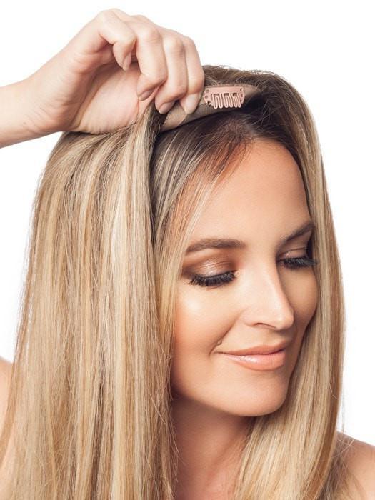 EASIPART HH XL 18" by easihair in 12FS8 SHADED PRALINE | Light Gold Brown, Light Natural Gold Blonde and Pale Natural Gold-Blonde Blend, Shaded with Medium Brown