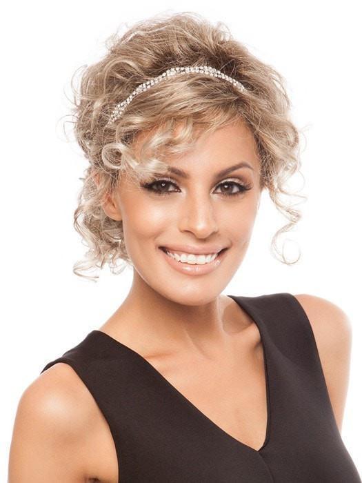 Pin into a low up-do using bobby pins, add a head bead to complete the look