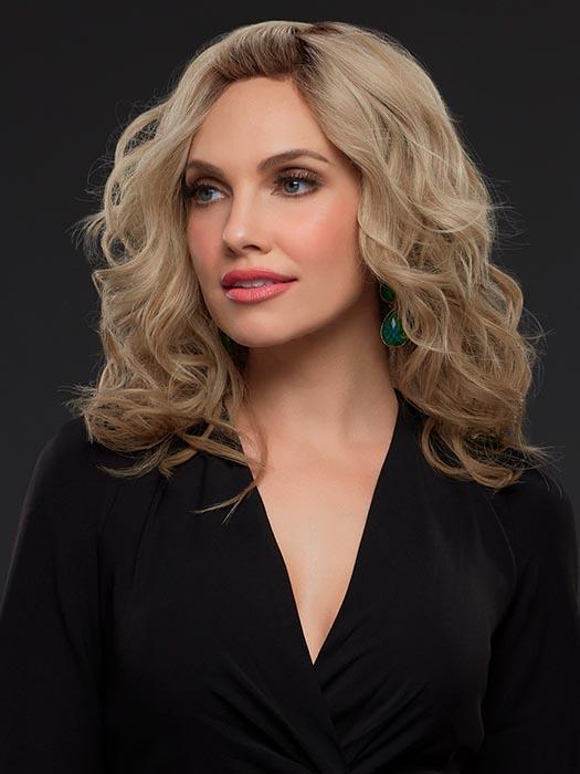 JENNIFER by JON RENAU in 22F16S8 VENICE BLONDE | Lt Ash Blonde & Lt Natural Blonde Blend, Shaded w/ Med Brown