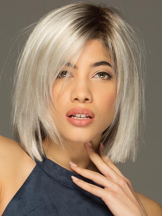 ELLIS by ESTETICA in SILVERSUNRT8 | ICED BLONDE WITH SOFT SAND & GOLDEN BROWN ROOTS