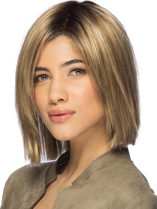 ELLIS by ESTETICA in RH12/26RT4 | Light Brown w/Fine Golden Blonde Highlights And Dark Roots