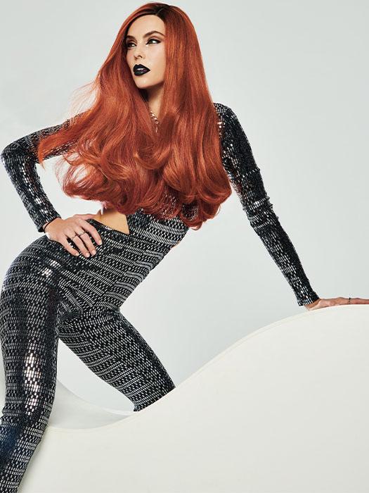 Be bold in this long wig with loose waves
