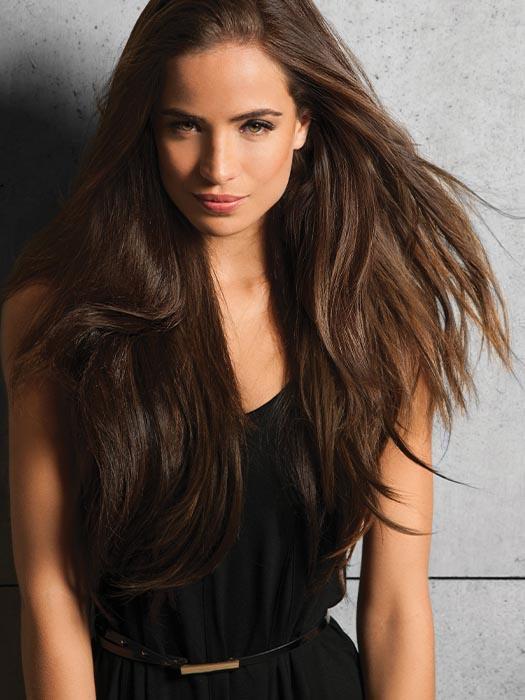 20" HH INVISIBLE EXTENSION by HAIRDO in R10 CHESTNUT | Rich Dark Brown with Coffee Brown highlights all over
