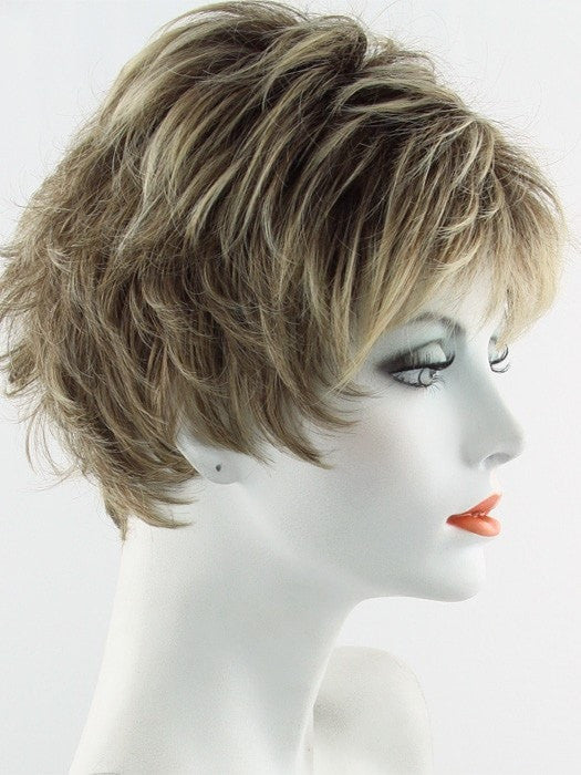 Color RL12/22SS = Shaded Cappucino: Light Golden Brown With Cool Blonde Hightlights All Over and Dark Brown Roots