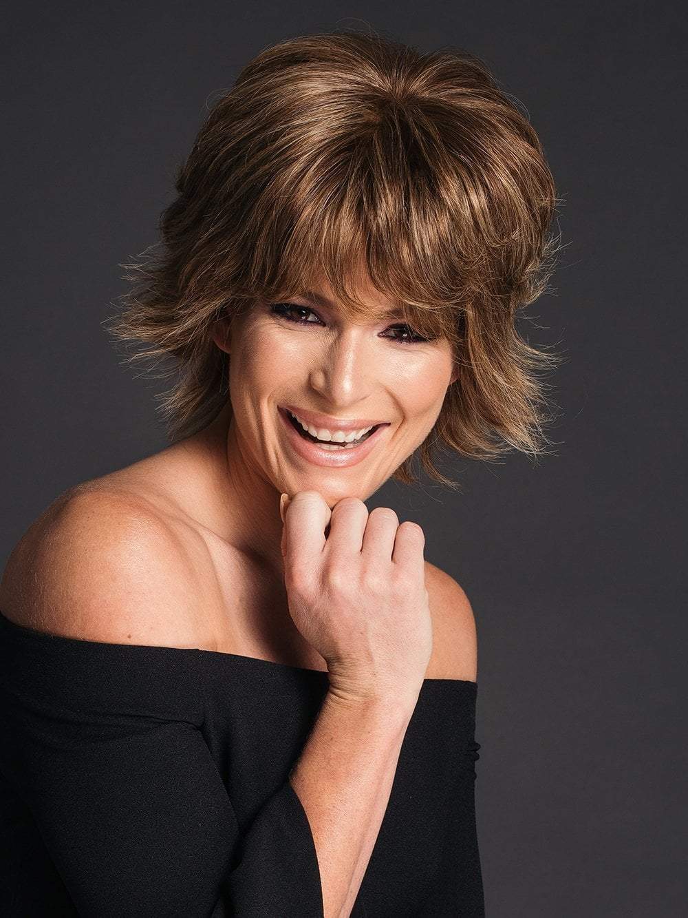 Short Human Hair Wig by RAQUEL WELCH in R11S+ GLAZED MOCHA