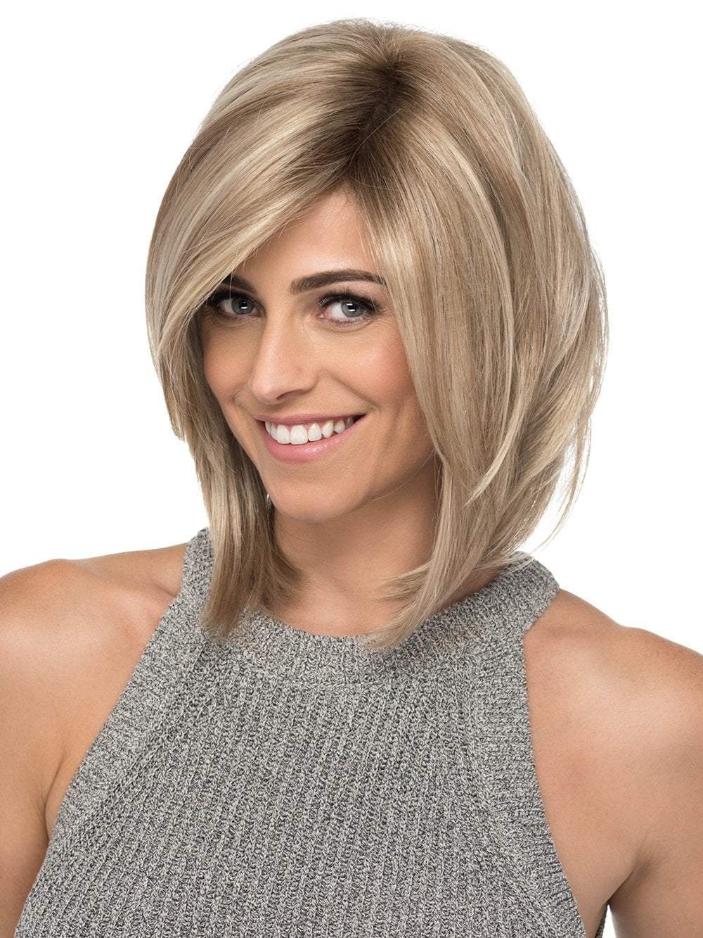 LACE FRONT | Medium Angled Layered Bob with Side Swept Bangs