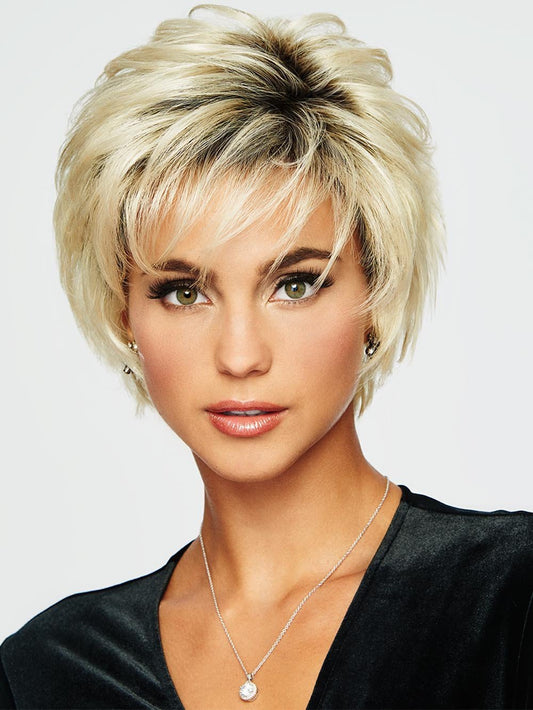 VOLTAGE LARGE by RAQUEL WELCH | 20th Anniversary SS613 SHADED PLATINUM | Light Golden Blonde with Dark Roots