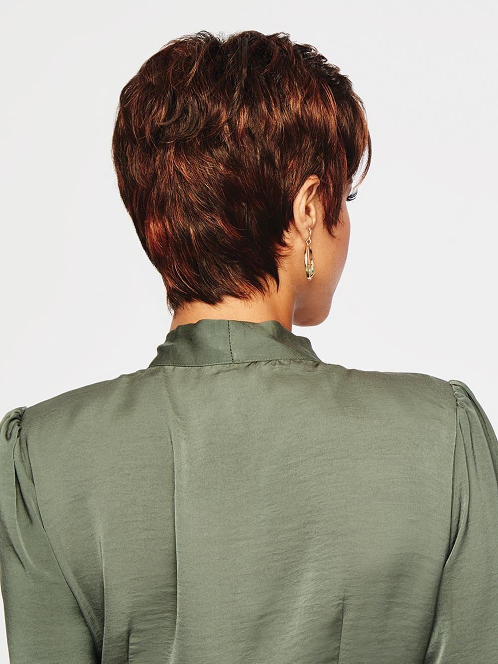 WINNER PETITE by RAQUEL WELCH | 20th Anniversary | R6/28H COPPERY MINK | Dark Medium Brown Evenly Blended with Vibrant Red Highlights