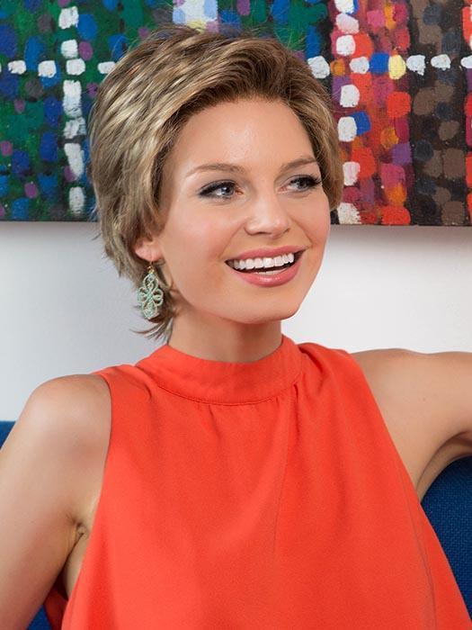 TRAVEL MONO by ELLEN WILLE in SAND MULTI ROOTED | Lightest Brown and Medium Ash Blonde Blend with Light Brown Roots