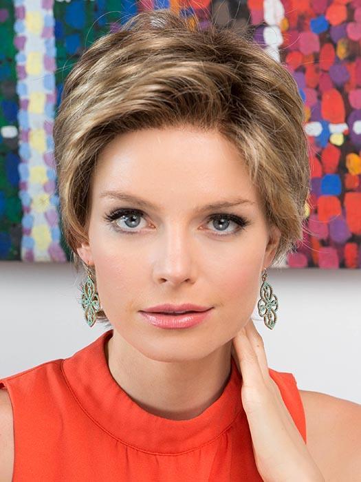 TRAVEL MONO by ELLEN WILLE in SAND MULTI ROOTED | Lightest Brown and Medium Ash Blonde Blend with Light Brown Roots